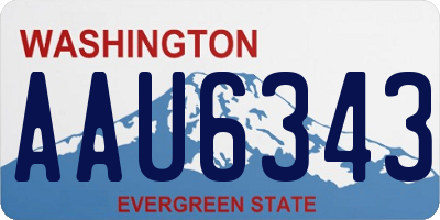 WA license plate AAU6343