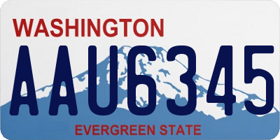WA license plate AAU6345