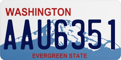 WA license plate AAU6351