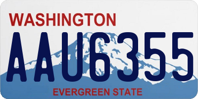 WA license plate AAU6355