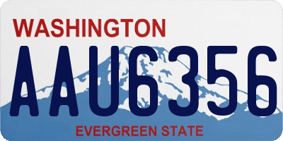 WA license plate AAU6356