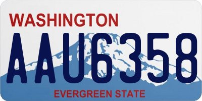 WA license plate AAU6358