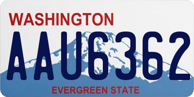 WA license plate AAU6362
