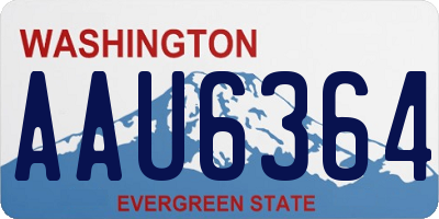 WA license plate AAU6364