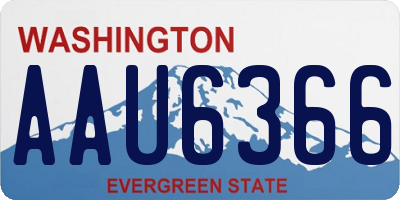 WA license plate AAU6366