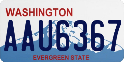 WA license plate AAU6367