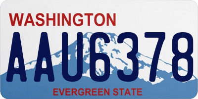 WA license plate AAU6378