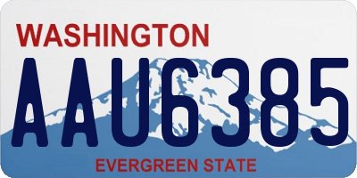 WA license plate AAU6385