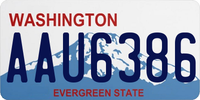 WA license plate AAU6386