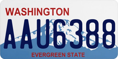 WA license plate AAU6388