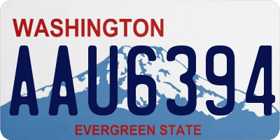 WA license plate AAU6394