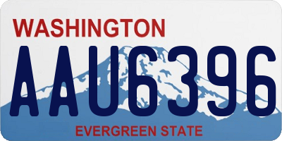 WA license plate AAU6396