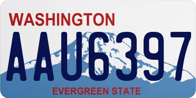 WA license plate AAU6397