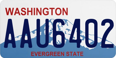 WA license plate AAU6402