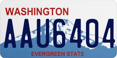 WA license plate AAU6404