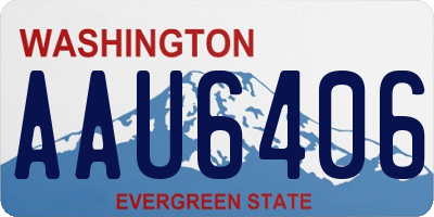 WA license plate AAU6406