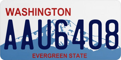 WA license plate AAU6408