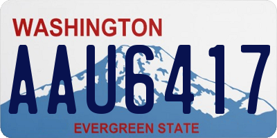 WA license plate AAU6417