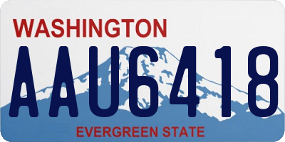 WA license plate AAU6418