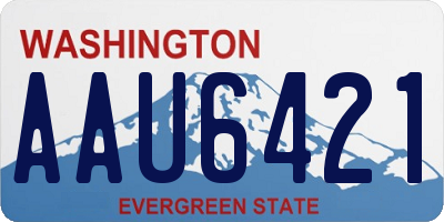 WA license plate AAU6421