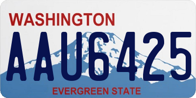 WA license plate AAU6425