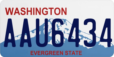 WA license plate AAU6434