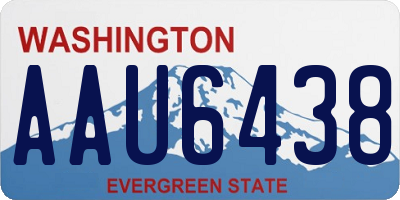 WA license plate AAU6438