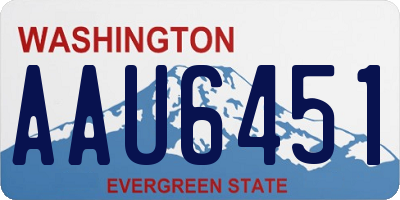 WA license plate AAU6451