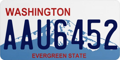 WA license plate AAU6452
