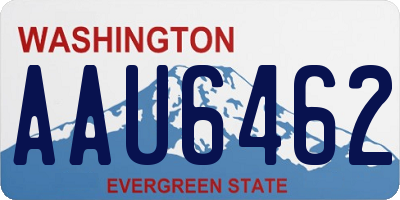 WA license plate AAU6462