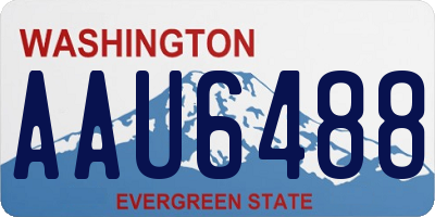WA license plate AAU6488