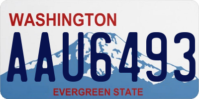 WA license plate AAU6493