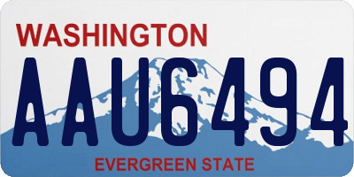 WA license plate AAU6494