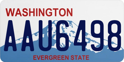 WA license plate AAU6498