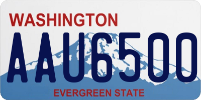 WA license plate AAU6500