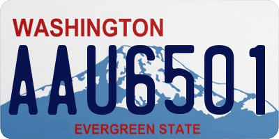WA license plate AAU6501