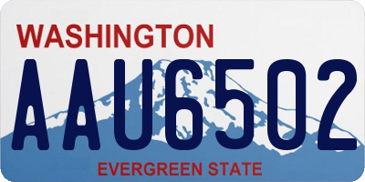WA license plate AAU6502