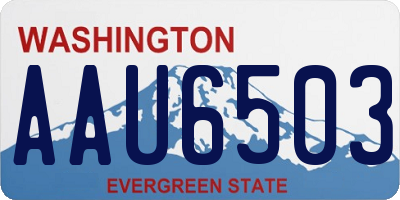 WA license plate AAU6503