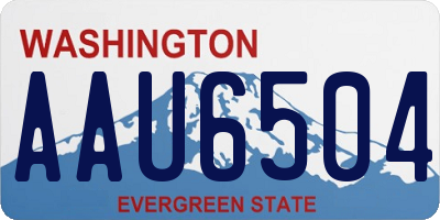WA license plate AAU6504