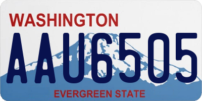 WA license plate AAU6505