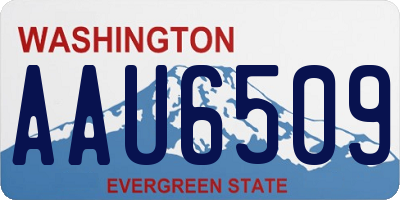 WA license plate AAU6509