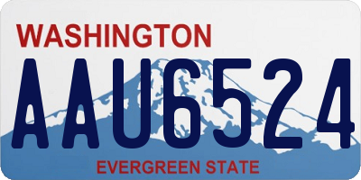 WA license plate AAU6524
