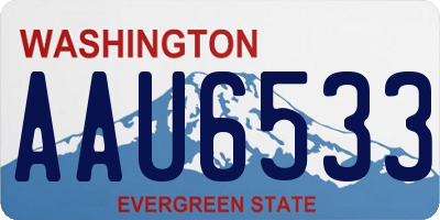 WA license plate AAU6533
