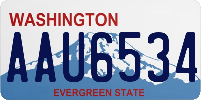 WA license plate AAU6534