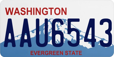 WA license plate AAU6543