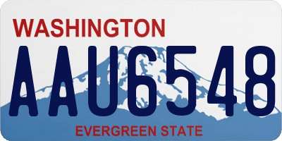 WA license plate AAU6548