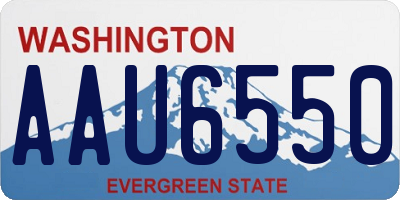WA license plate AAU6550