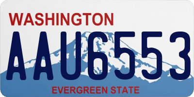 WA license plate AAU6553