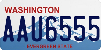 WA license plate AAU6555