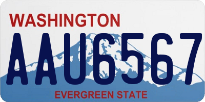 WA license plate AAU6567